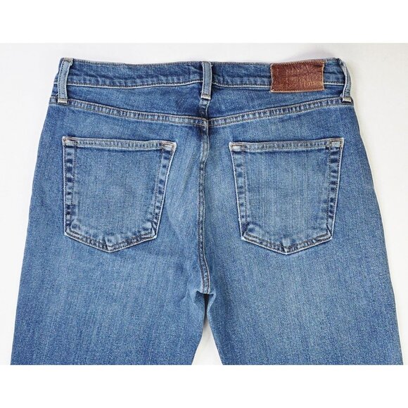 Buck Mason Size 32X31 Mens Slim Fit Blue Denim Logo Tag Jeans Made In The USA - Picture 11 of 12